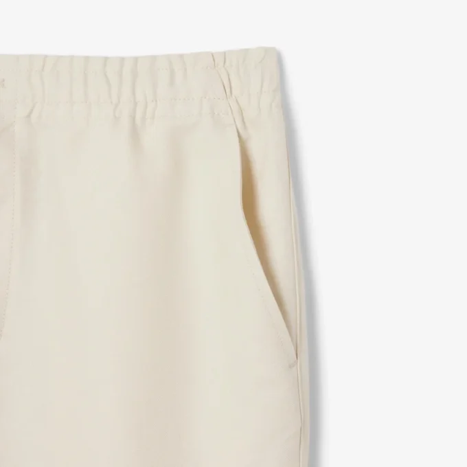 Calças de sarja de linho de corte regular para homem