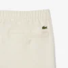 Calças de sarja de linho de corte regular para homem