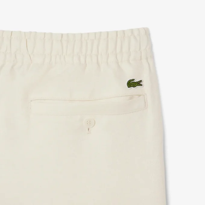 Calças de sarja de linho de corte regular para homem