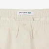 Calças de sarja de linho de corte regular para homem