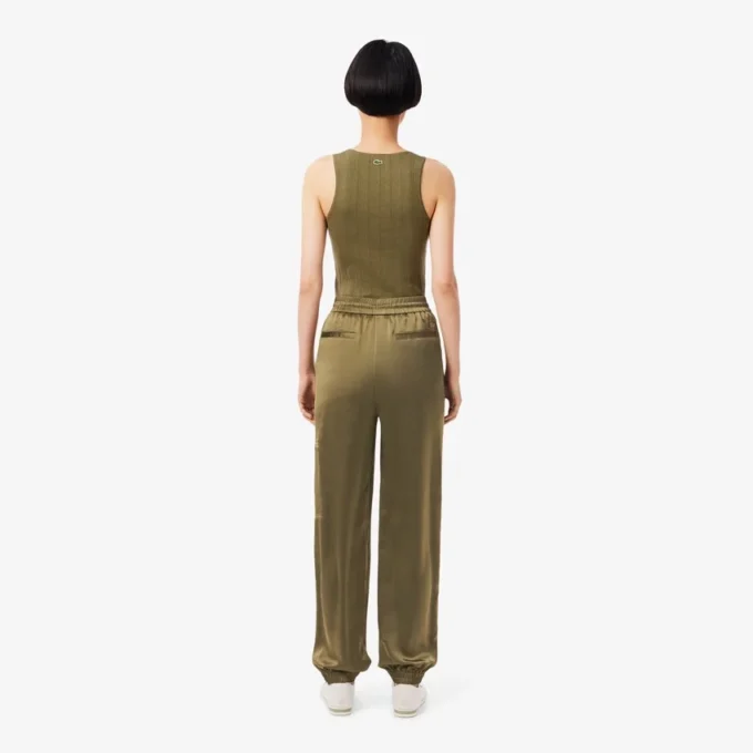 Calças de treino oversized em cetim para mulher