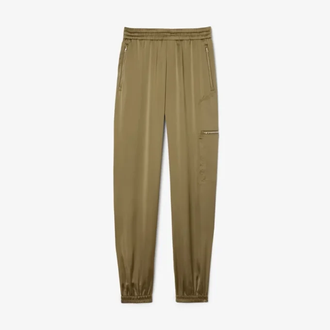 Calças de treino oversized em cetim para mulher