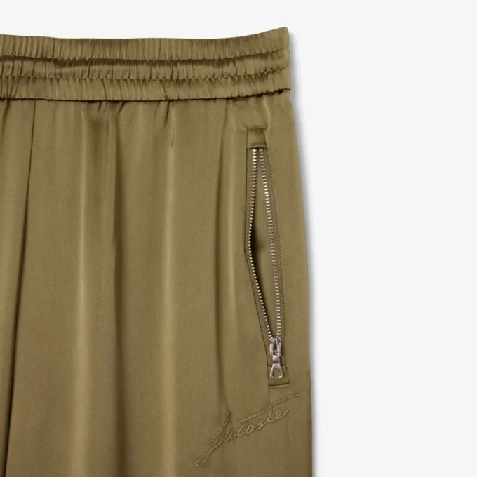 Calças de treino oversized em cetim para mulher
