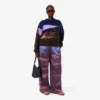Calças Oversized com Estampado Paisagístico para Mulher