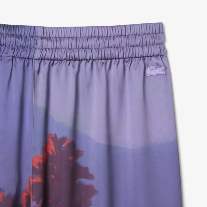 Calças Oversized com Estampado Paisagístico para Mulher