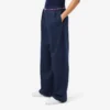 Calças plissadas oversized em mistura de lã para mulher