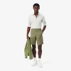 Calções bermudas chino em algodão elástico com corte regular