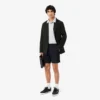 Calções bermudas chino em algodão elástico com corte regular
