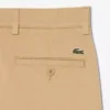 Calções bermudas chino em algodão elástico com corte regular