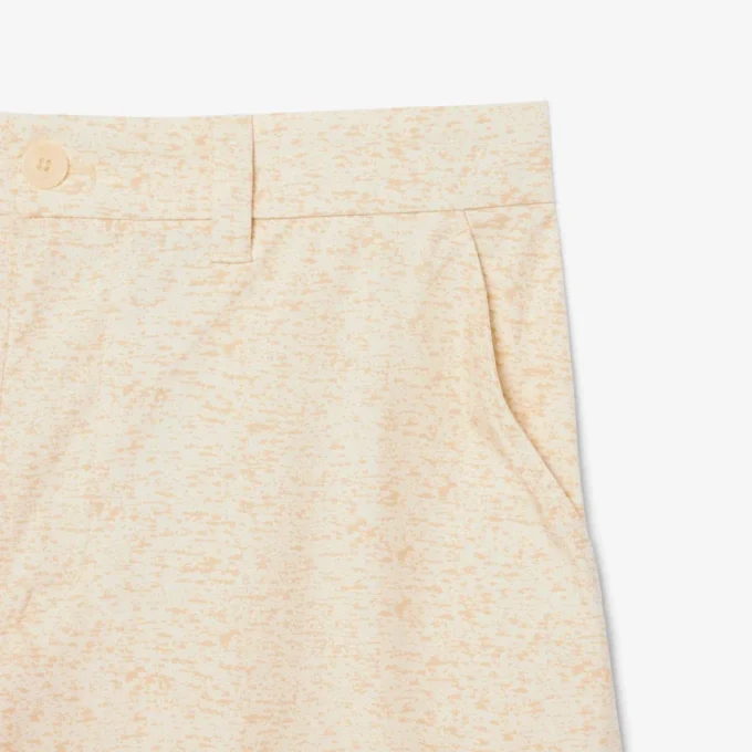 Calções cargo bermuda estampados de corte reto