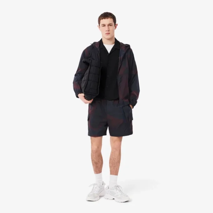 Calções cargo de nylon com padrão Ombra para homem