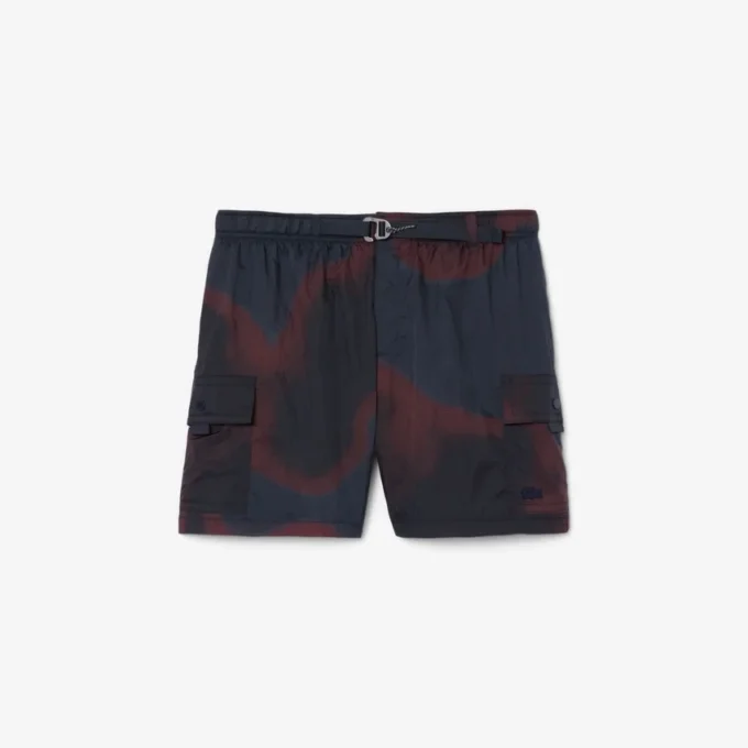 Calções cargo de nylon com padrão Ombra para homem