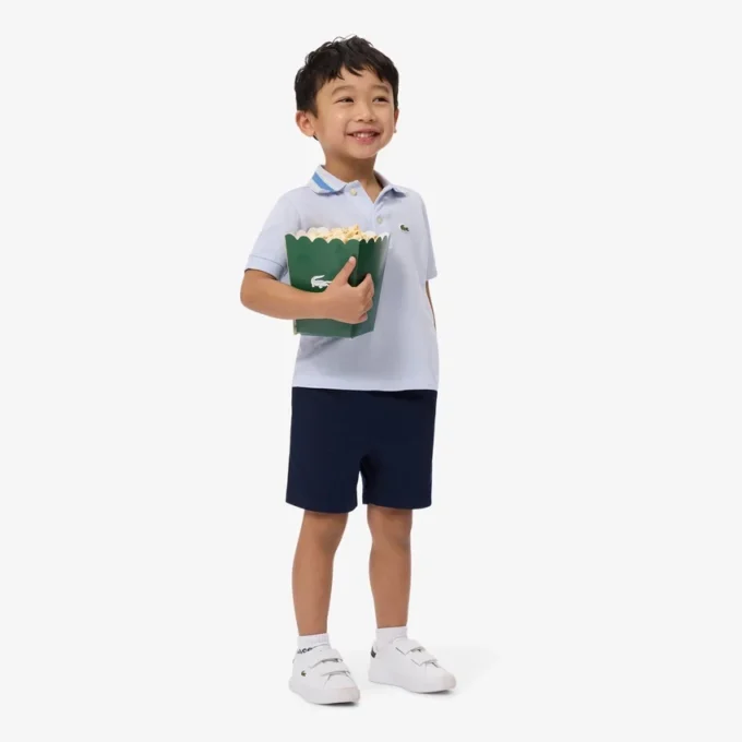 Calções chino em sarja de algodão elástica