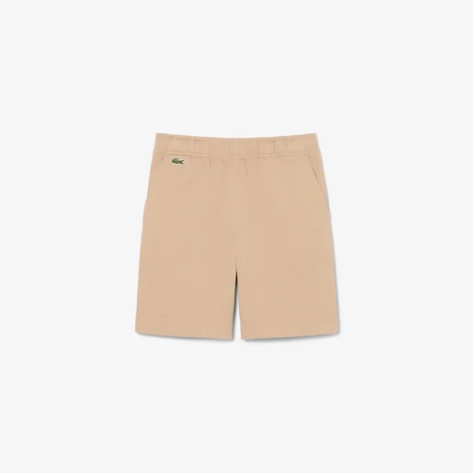 Calções chino em sarja de algodão elástico