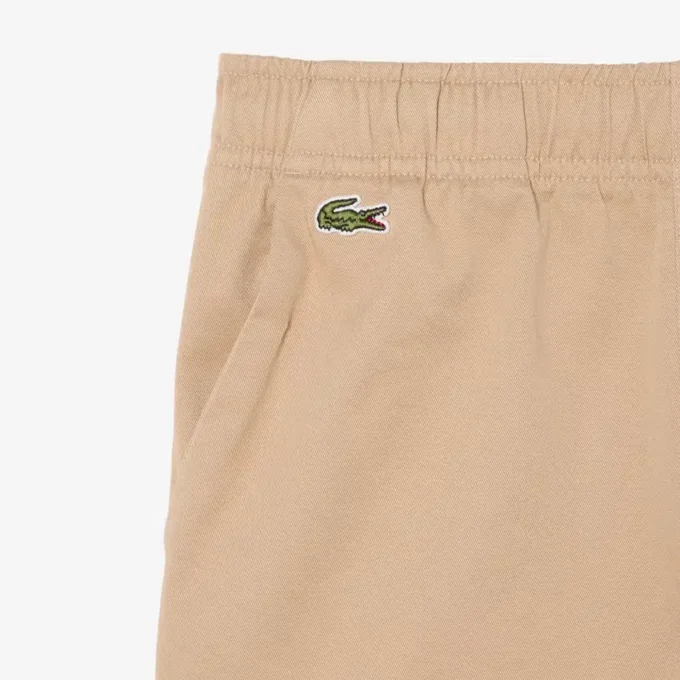 Calções chino em sarja de algodão elástico
