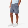 Calções de algodão às riscas com corte regular