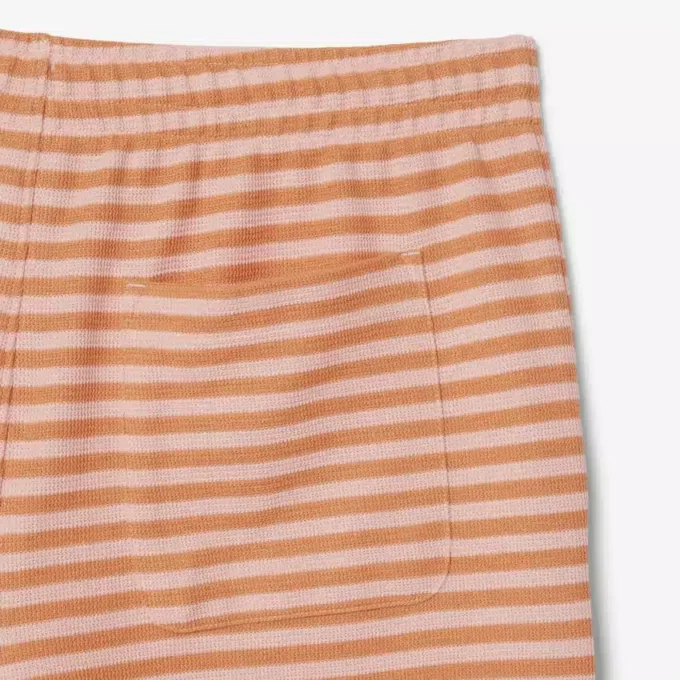 Calções de algodão às riscas com corte regular
