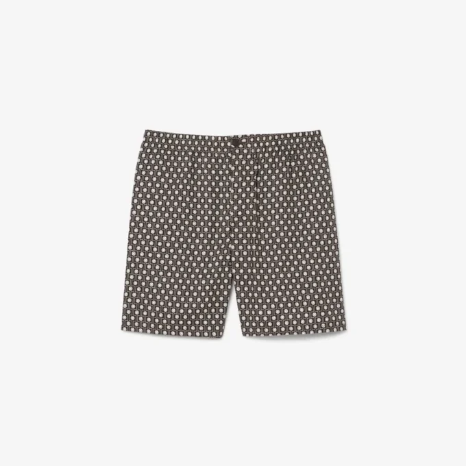 Calções de corte descontraído em mistura de algodão estampado The Blend
