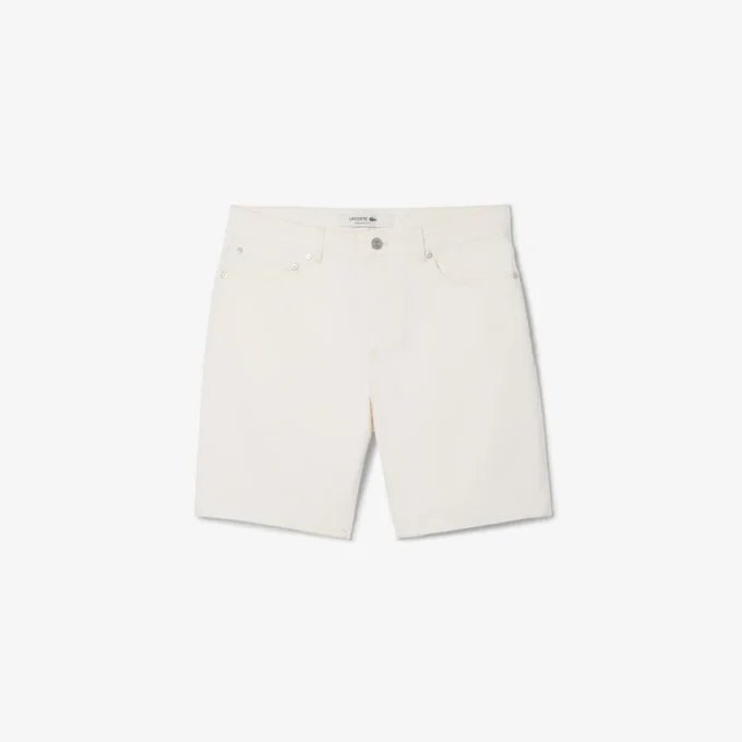 Calções de ganga de corte reto para homem