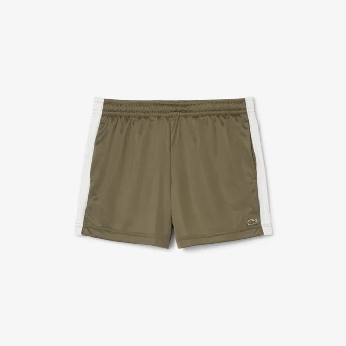 Calções de jersey acetinado com riscas Pointelle para mulher