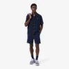 Calções de malha com riscas e logótipo, corte regular