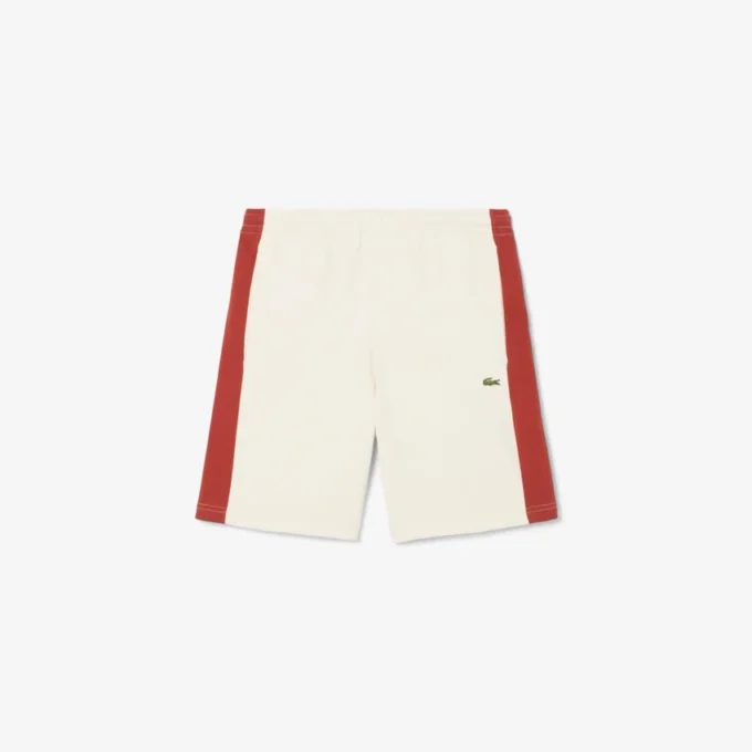 Calções de malha de algodão com blocos de cor para homem