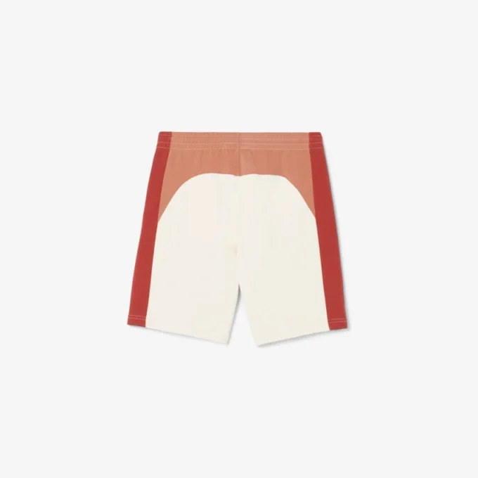 Calções de malha de algodão com blocos de cor para homem