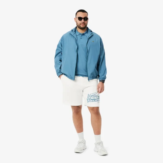 Calções de malha de algodão com estampado gráfico para homem