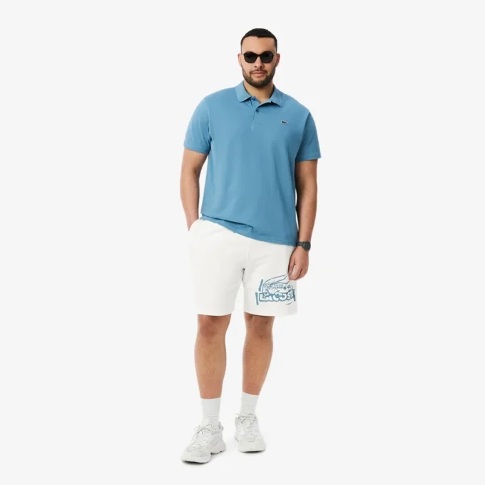 Calções de malha de algodão com estampado gráfico para homem