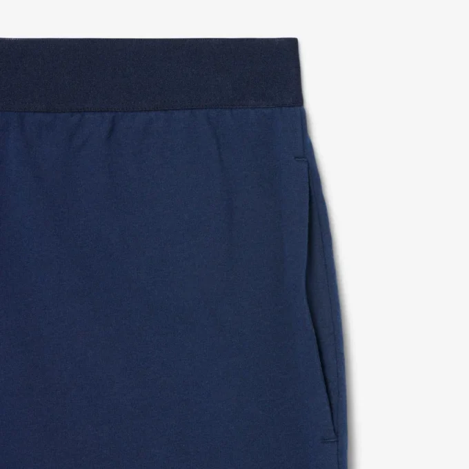 Calções de malha felpuda de corte reto para homem