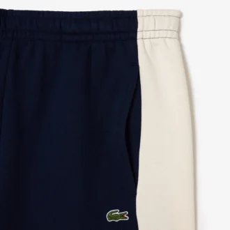 Calções de malha polar com blocos de cor, corte regular, para homem
