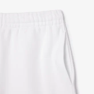 Calções de malha polar com bordado de texto, corte regular para homem