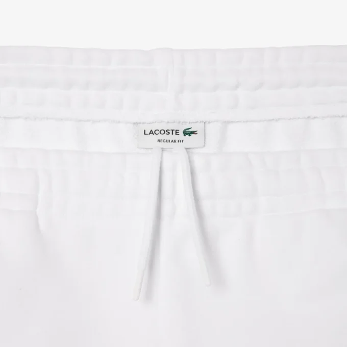 Calções de malha polar com bordado de texto, corte regular para homem