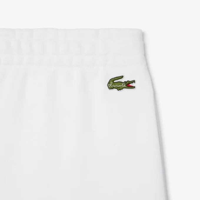 Calções de malha polar com bordado de texto, corte regular para homem