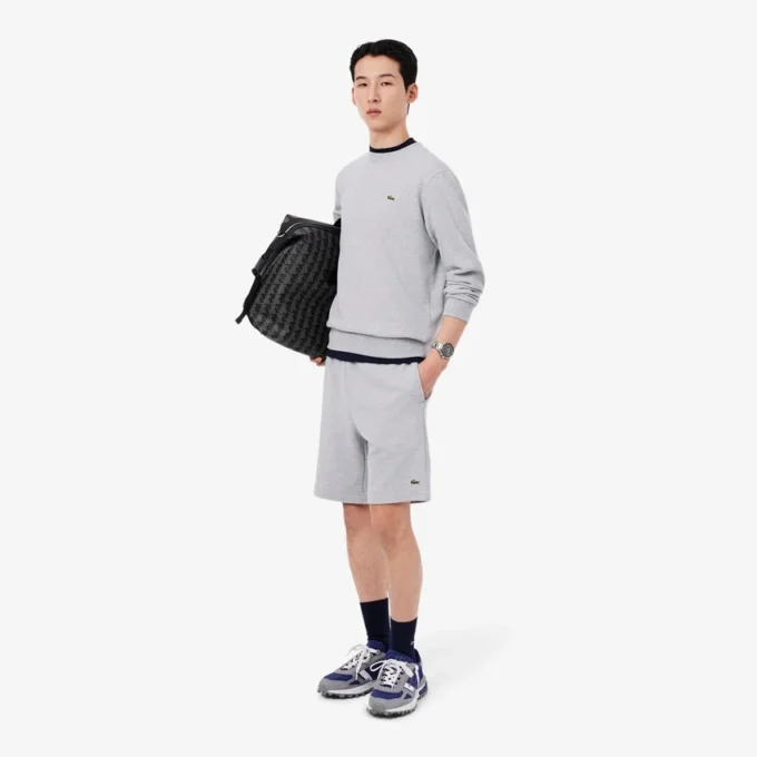 Calções de malha polar de corte regular para homem