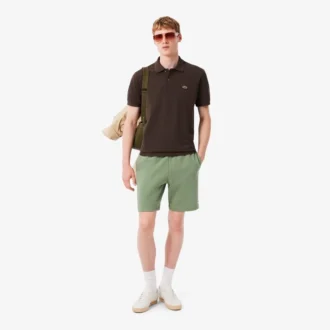 Calções de malha polar de corte regular para homem