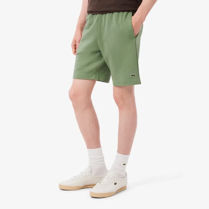 Calções de malha polar de corte regular para homem