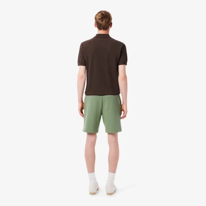 Calções de malha polar de corte regular para homem