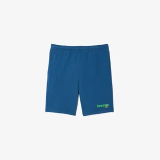 Calções de malha polar estampados com efeito lavado, corte regular, para homem