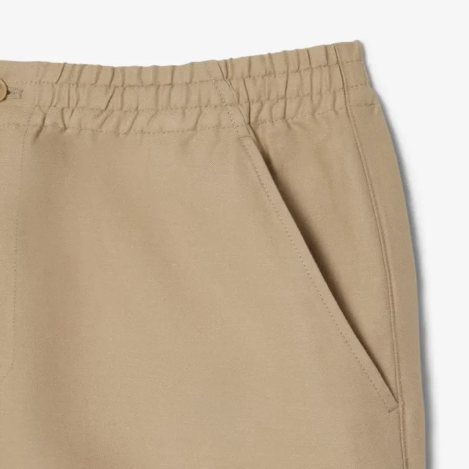Calções de mistura de lã de corte regular para homem
