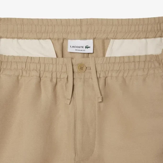 Calções de mistura de lã de corte regular para homem