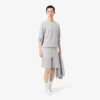 Calções de pijama de malha polar de corte reto para homem