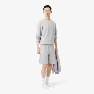 Calções de pijama de malha polar de corte reto para homem
