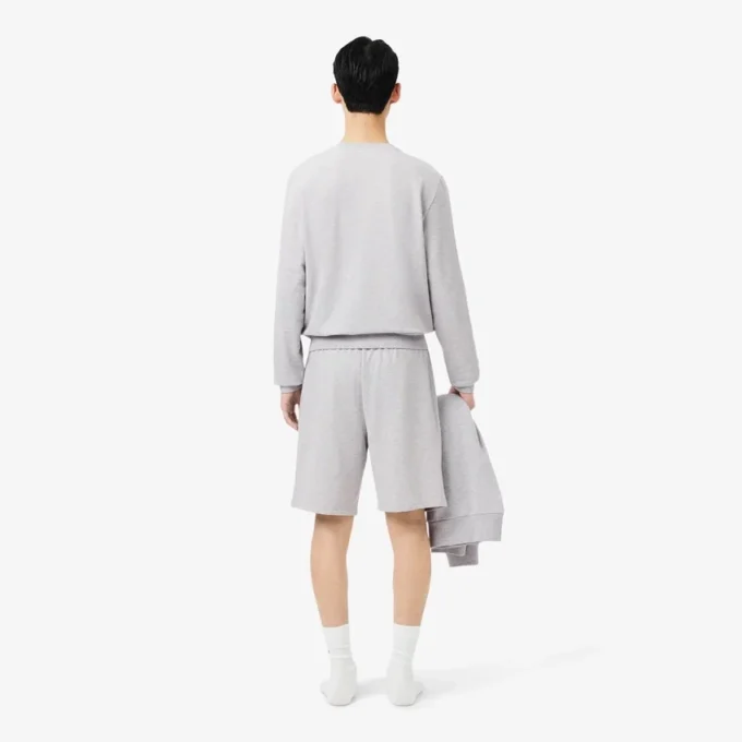 Calções de pijama de malha polar de corte reto para homem