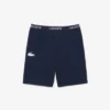 Calções de pijama de malha polar de corte reto para homem