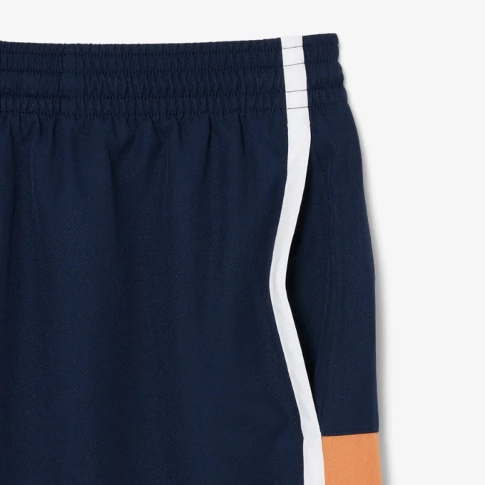 Calções de ténis masculinos leves com riscas coloridas