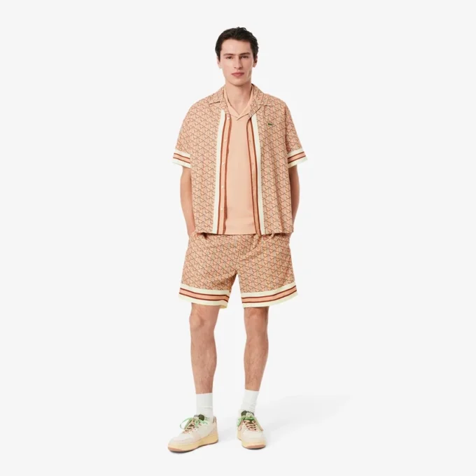 Calções leves com estampado Monogram para homem