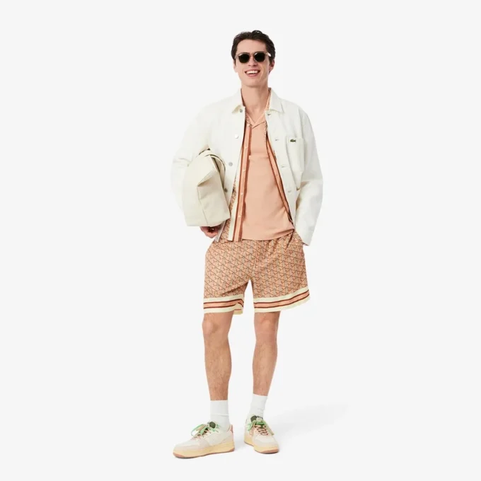 Calções leves com estampado Monogram para homem