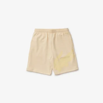Calções oversize de malha polar de algodão orgânico com estampado de crocodilo para homem