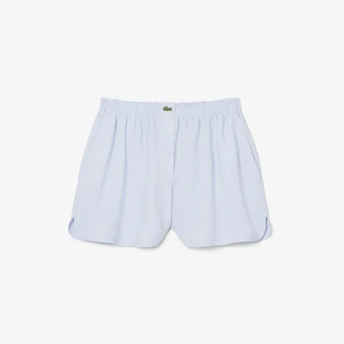 Calções oversized em mistura de linho e algodão